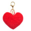 Cute Heart Shaped Alloy Plush Women's Keychain and Car Pendant Gift