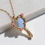 Cute Heart Shape 18k Gold Plated Pendant Necklace with Mirror Frame