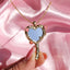 Cute Heart Shape 18k Gold Plated Pendant Necklace with Mirror Frame