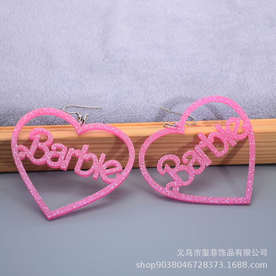 Cute Heart Shape Stoving Varnish Arylic Earrings