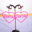 Cute Pink Hollow Heart Acrylic Dangle Earrings for Women