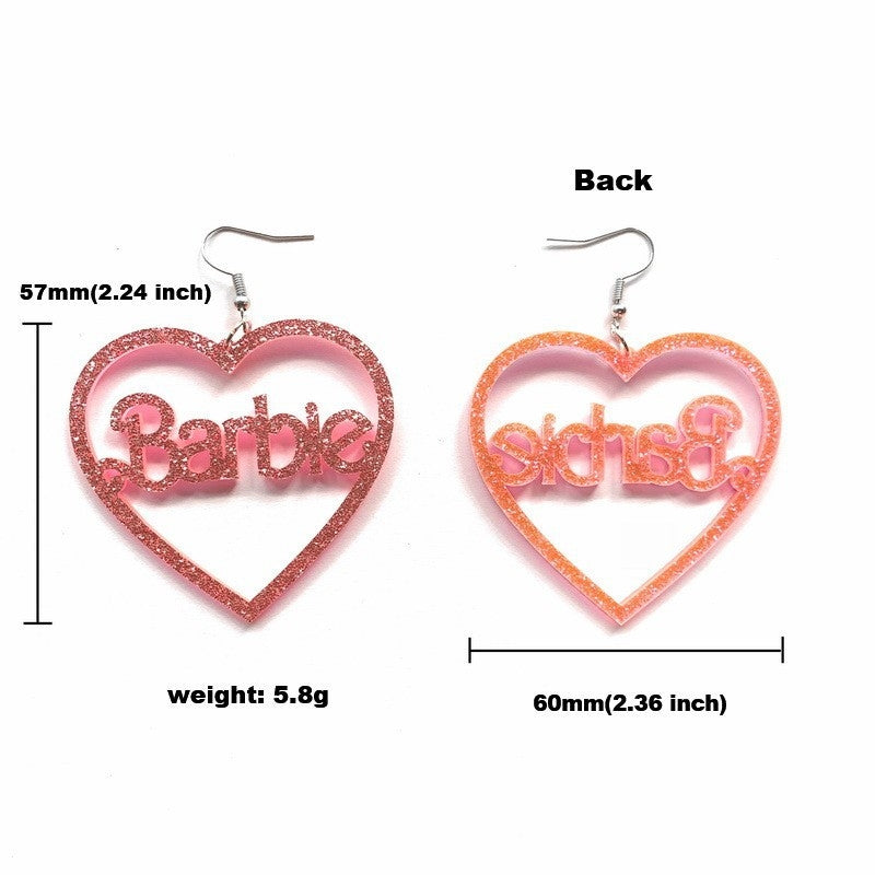 Cute Heart Shape Stoving Varnish Arylic Earrings