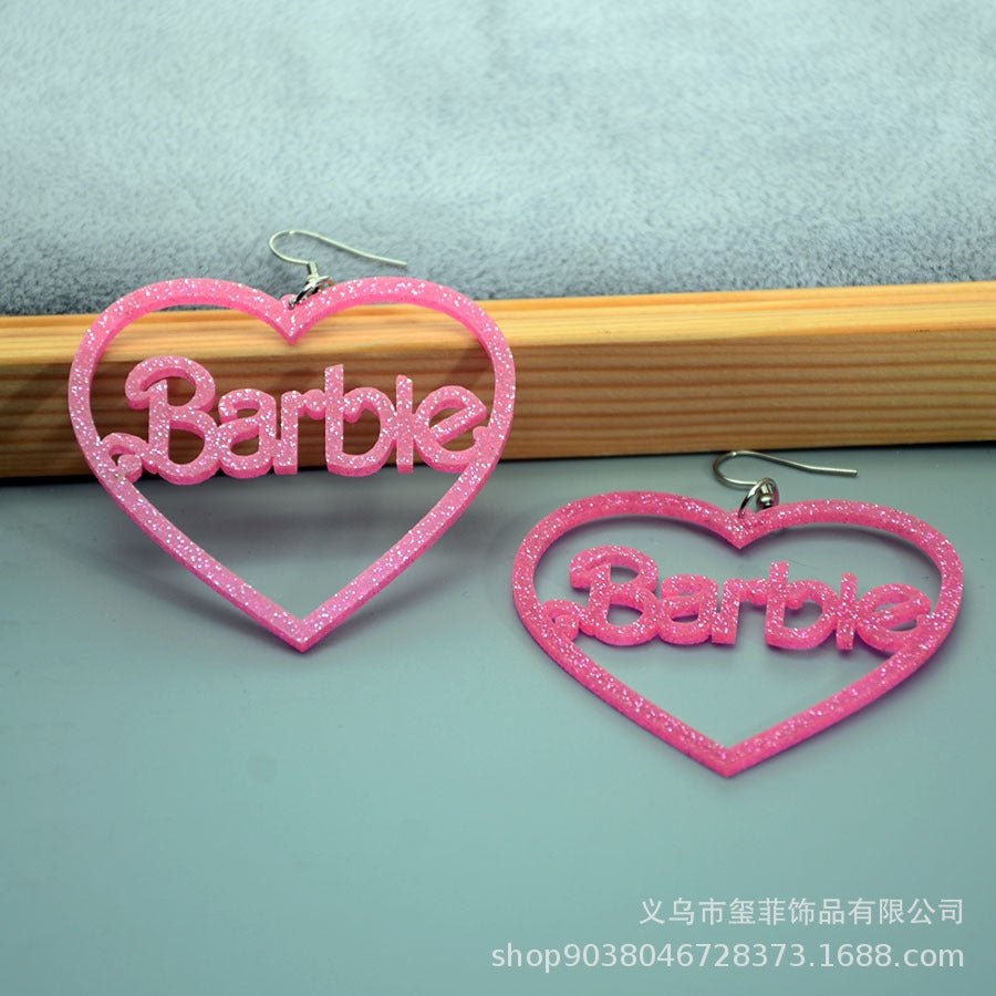 Cute Heart Shape Stoving Varnish Arylic Earrings