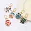 Cute Leaf Alloy Keychain for Women - Colorful Bag Charm and Gift Accessory