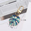 Cute Leaf Alloy Keychain for Women - Colorful Bag Charm and Gift Accessory