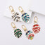 Cute Leaf Alloy Keychain for Women - Colorful Bag Charm and Gift Accessory