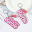 Acrylic Letter Women's Bag Pendant Keychain with Tassel Charm