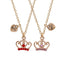 Cute Heart & Butterfly Alloy Enamel Pendant Necklace Set for Children