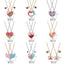 Cute Heart & Butterfly Alloy Enamel Pendant Necklace Set for Children