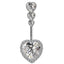 Luxurious Heart-Shaped Zircon Rhinestone Belly Ring with Wing Design