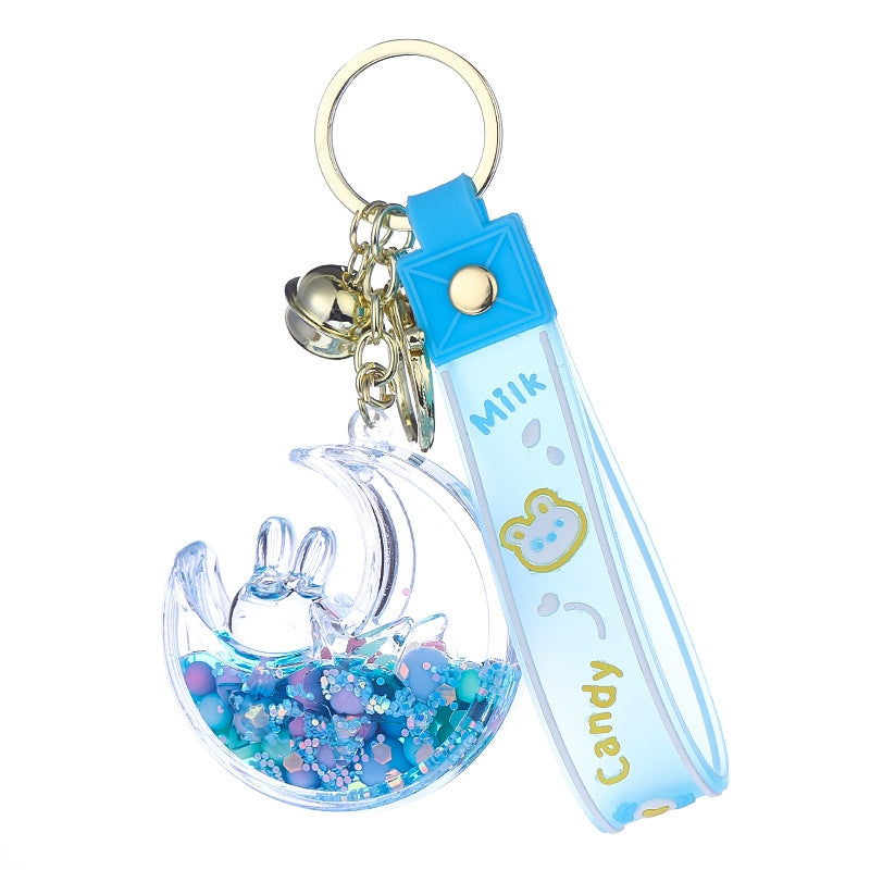 Cute Moon Acrylic Patchwork Women's Bag Charm Keychain