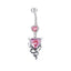 Cute Novelty Heart Shape Stainless Steel Alloy Copper Plating Inlay Zircon White Gold Plated Lip Stud Ear Studs Belly Ring