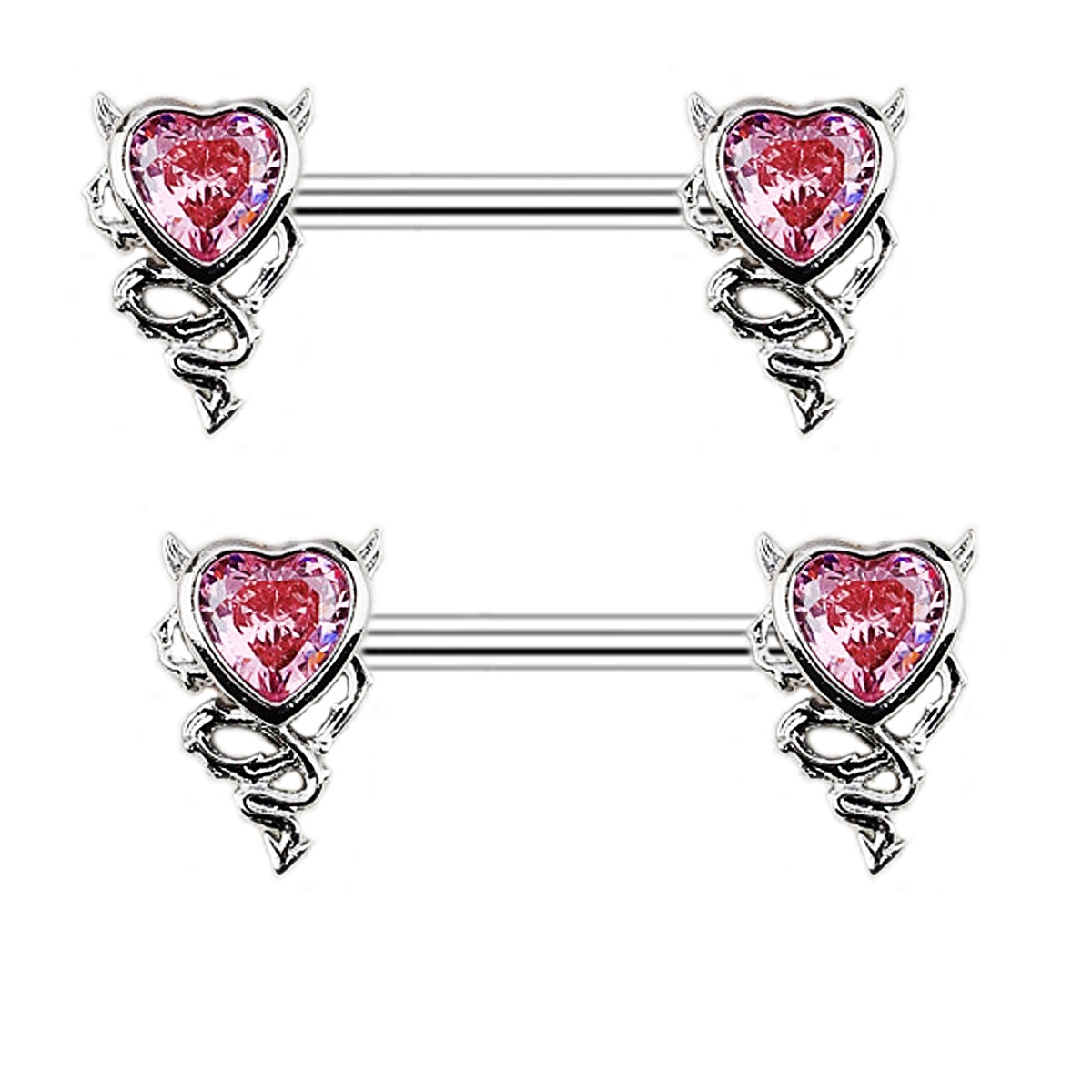 Cute Novelty Heart Shape Stainless Steel Alloy Copper Plating Inlay Zircon White Gold Plated Lip Stud Ear Studs Belly Ring