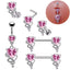 Heart Shape Stainless Steel Zircon Inlay Lip and Belly Ring Set