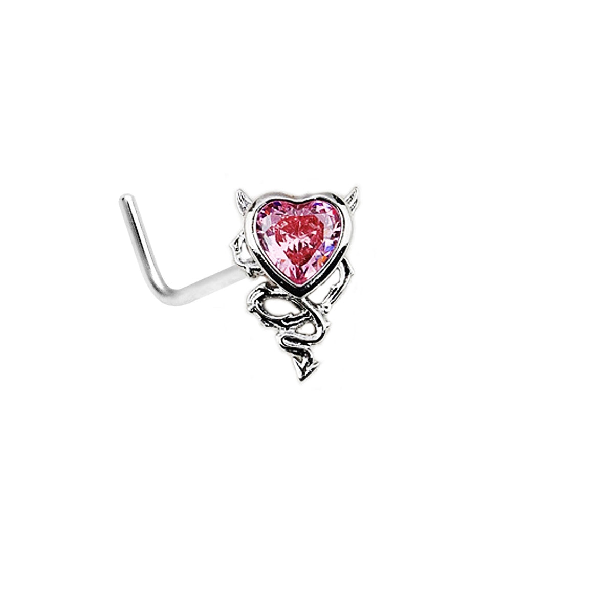 Heart Shape Stainless Steel Zircon Inlay Lip and Belly Ring Set