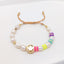 Oval Freshwater Pearl Hand-Woven Smiley Face Bracelet for Women