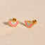 Cute Pastoral 18K Gold Butterfly Stainless Steel Epoxy Stud Earrings for Women