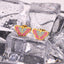 Cute Pastoral 18K Gold Butterfly Stainless Steel Epoxy Stud Earrings for Women