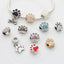 Cute Paw Print Zinc Alloy Zircon Beads for DIY Necklace Jewelry Accessories