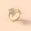 Elegant Asymmetrical Butterfly Rhinestone Unisex Ring