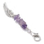 Cute Retro Wings Asymmetrical Keychain with Feather Pendant and Gemstone Charms