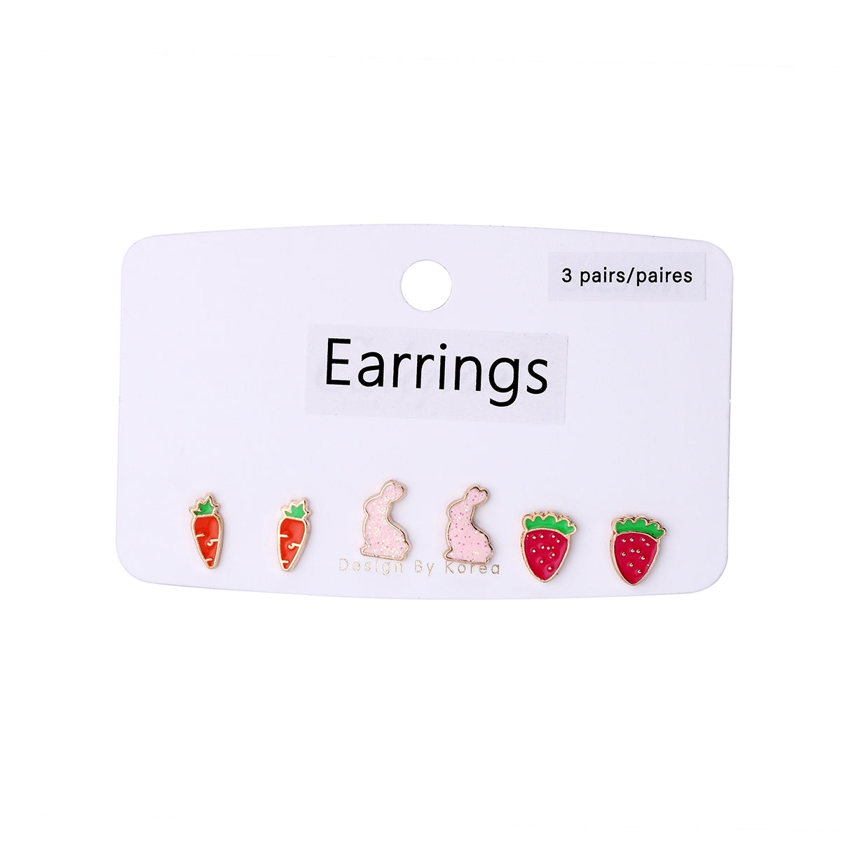 Cute Romantic Strawberry Carrot Alloy Handmade Girl's Earrings