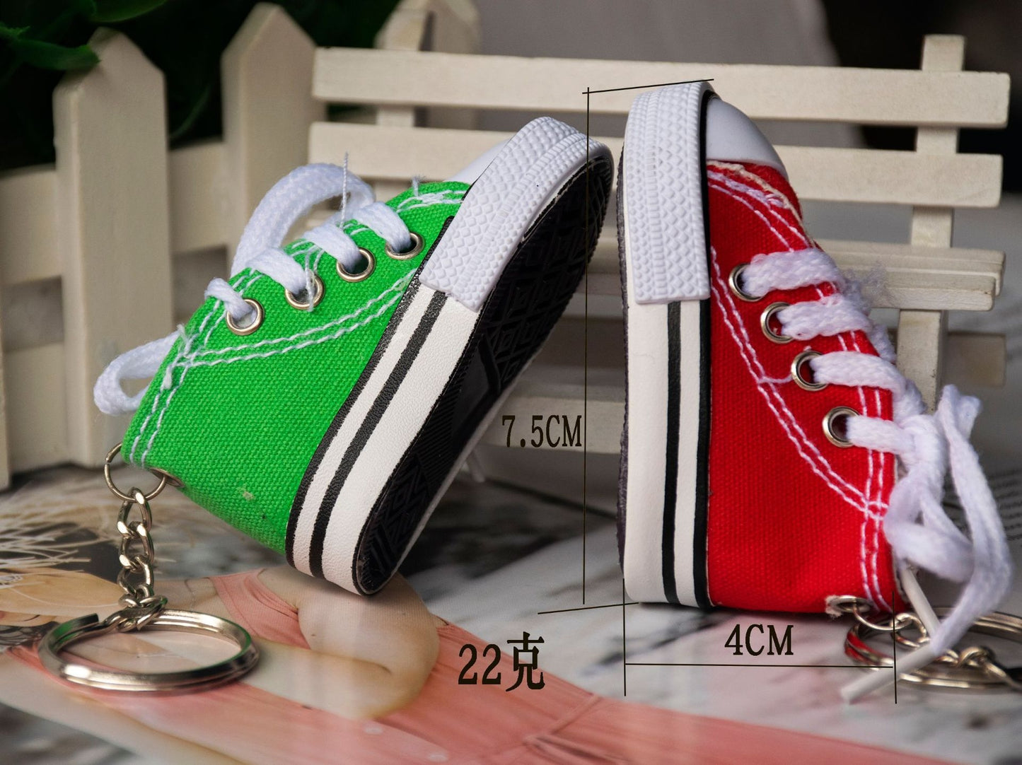 Colorful Canvas Sneaker Keychain Pendant Accessory