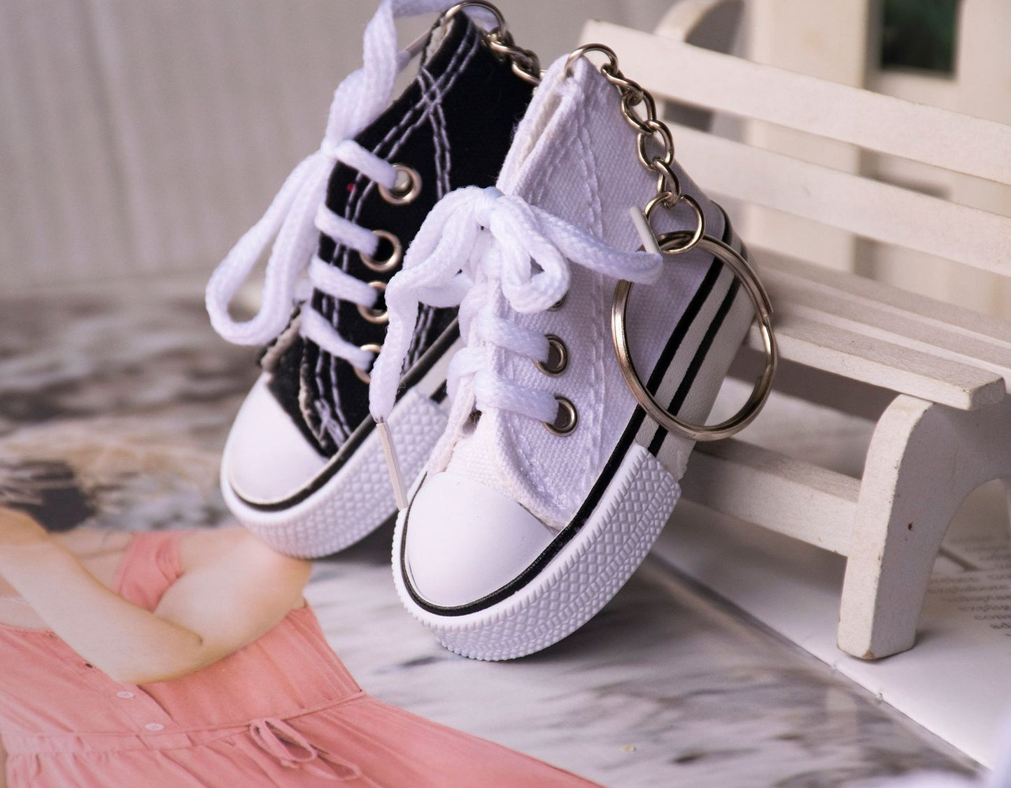 Colorful Canvas Sneaker Keychain Pendant Accessory