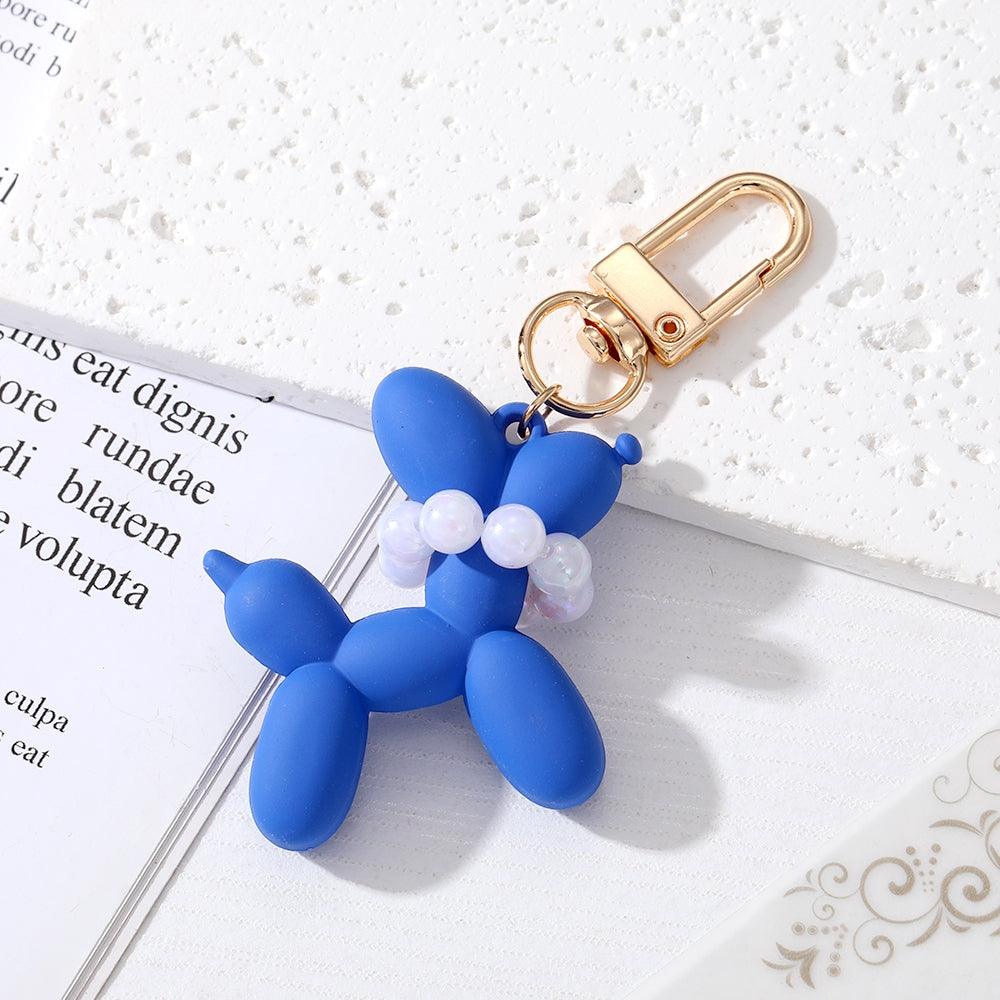 Cute Cartoon Balloon Dog Pearl Keychain Pendant