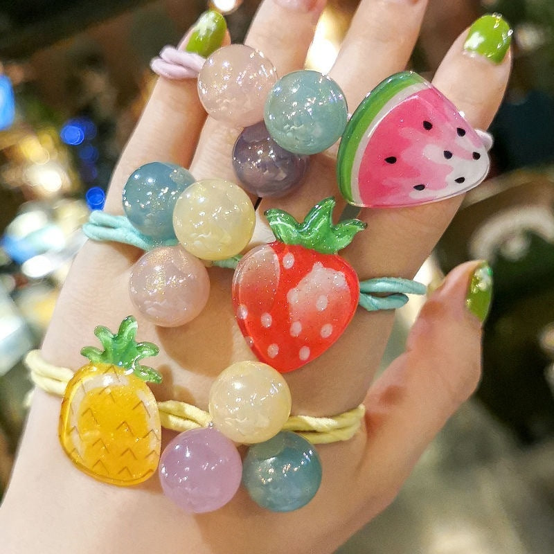 Cute Summer Fruit Headband with High Elastic Rubber Band