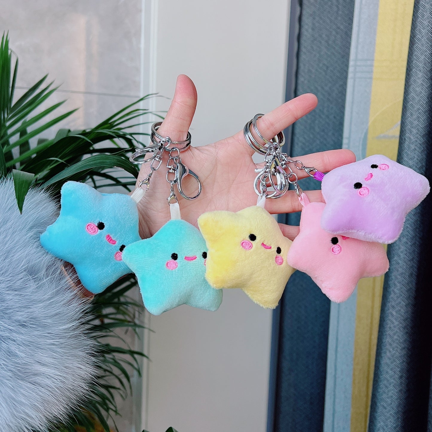 Cute Star Plush Keychain Pendant Toy