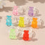 Cute Colorful Animal Resin Bear Rings Set for Kids