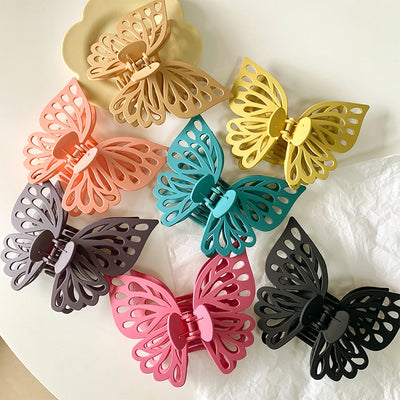 Korean-Style Double-Layered Hollow Butterfly Hair Claw Clip