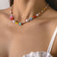 Cute Daisy Imitation Pearl and Colorful Beaded Women's Necklace