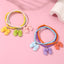 Cute Flower Bow Knot Beaded Acrylic Girl's Bracelet Set