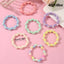 Cute Flower Bow Knot Beaded Acrylic Girl's Bracelet Set