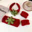 Cute Sweet Fruit Plush Hair Band Set - Red Strawberry Tomato Leaf Design