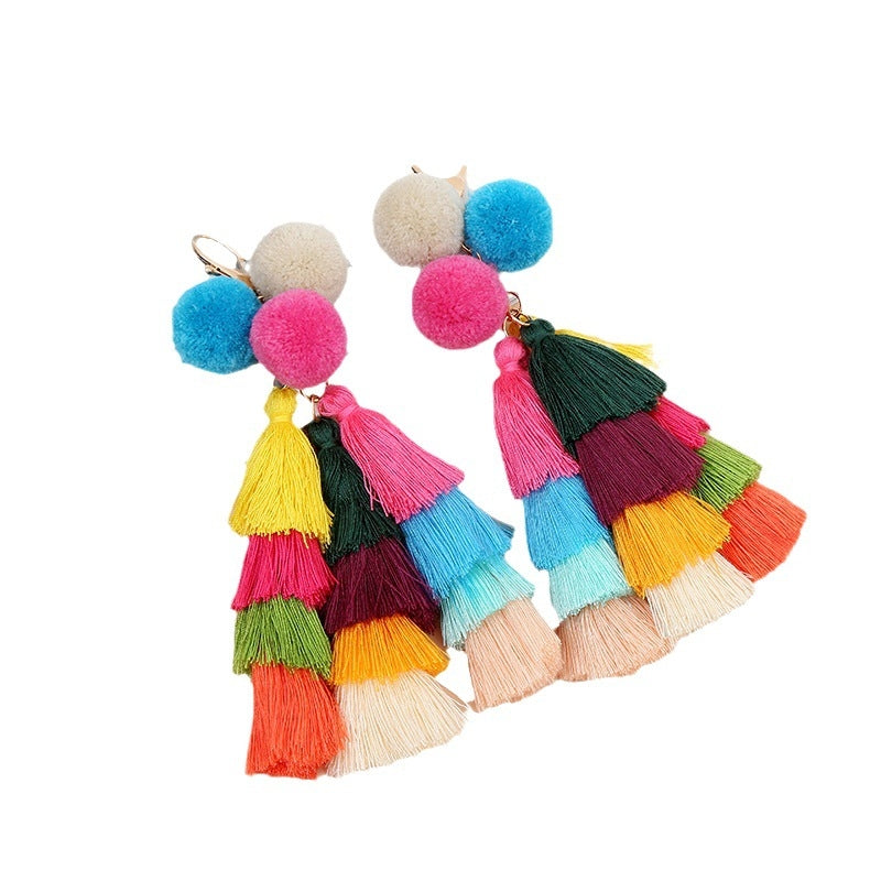 Cute Tassel Ball Alloy Cotton Keychain Pendant