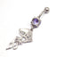 Tropical Jellyfish Zircon White Gold Plated Belly Button Ring