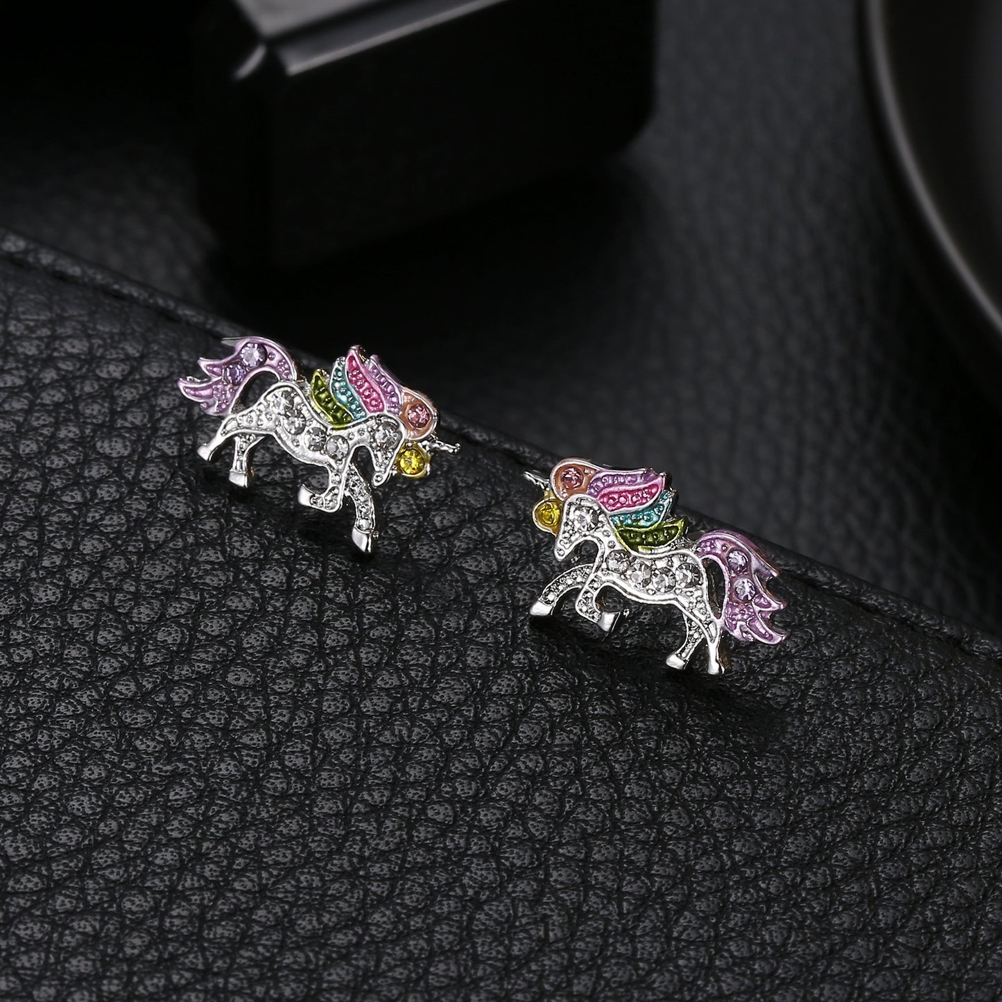 Unicorn Alloy Plated Artificial Diamond Stud Earrings and Jewelry Set for Women