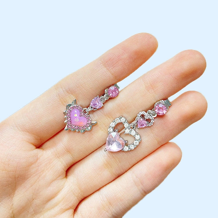 Cute Wedding Bridal Star Heart Shape Stainless Steel Alloy Copper Plating Inlay Artificial Crystal Agate Zircon 14k Gold Plated Silver Plated Belly Ring