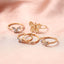 Diamond Butterfly Retro Pentagram Gold Plated Ring Set - 5 Pieces, Multiple Designs