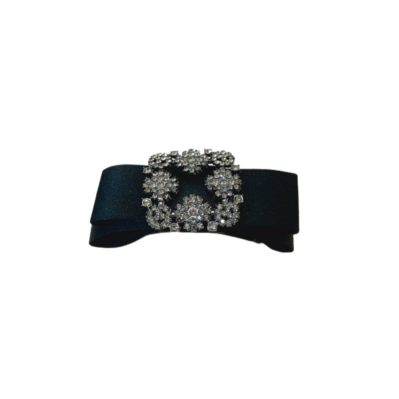 Dongdaemun Rhinestone Bow Hair Clip Ponytail Accessory