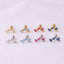 Geometric Zircon Stainless Steel Stud Earrings - Fashion Korean & European Style