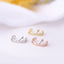 Geometric Zircon Inlay Stainless Steel Ear Cartilage Stud Earrings
