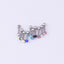 Geometric Stainless Steel Diamond & Rhinestone Skull Earrings Set