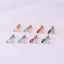 Fashion Leaf Cartilage Earrings with Colorful Marquise Zircon in Stainless Steel