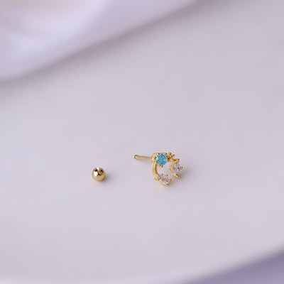 Geometric Zircon Ear Cartilage Rings & Studs in Stainless Steel and Titanium