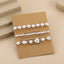 Baroque Style Geometric Pearl Alloy Bracelet Set - Fashionable European and American Design