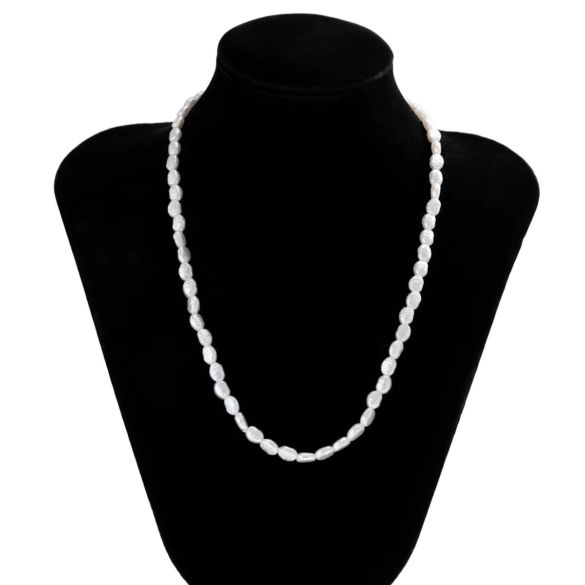 Elegant Baroque Geometric Imitation Pearl Necklace for Men